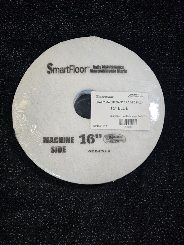 (QTY 4) SmartFloor Ameripolish WMDMP-16-2 Daily Maintenance Pad 16" Blue Fixture