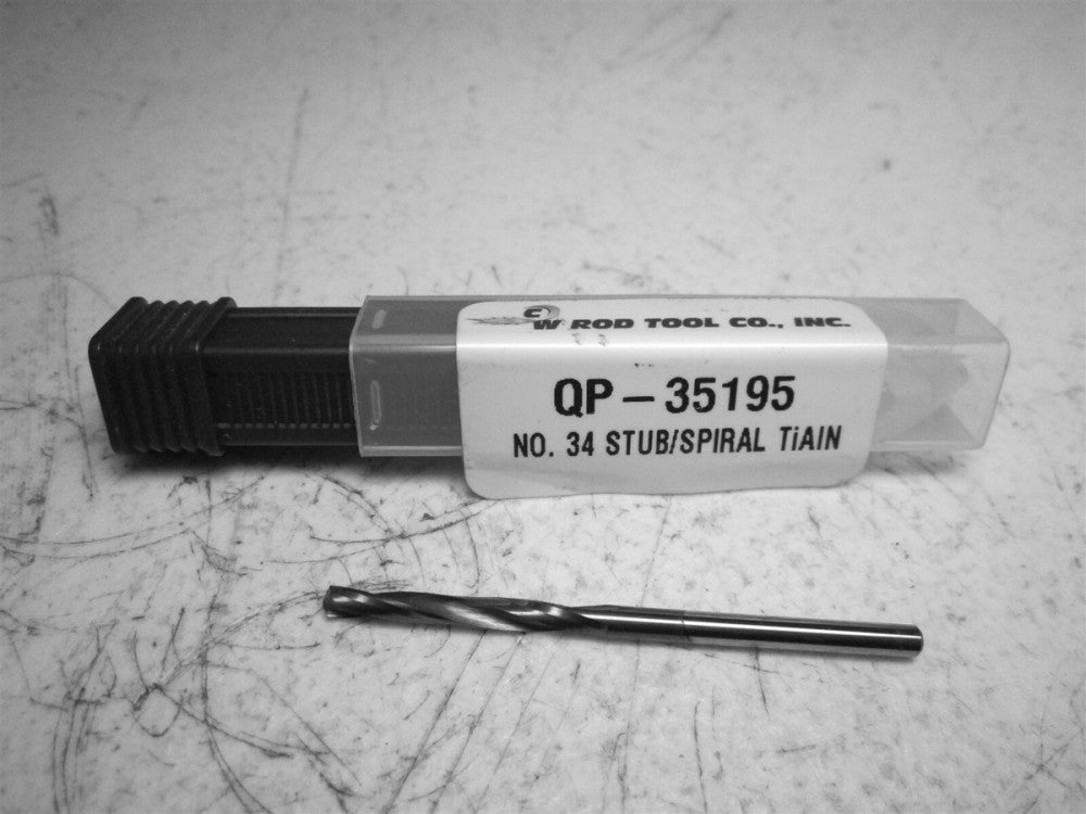 Quality Plus (QP35195) Number 34 2 Flute Spiral Flute Stub Drill Bit