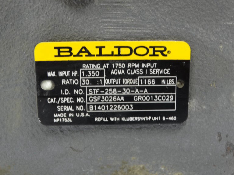 BALDOR RELIANCE GSF3026AA GEARBOX - Used