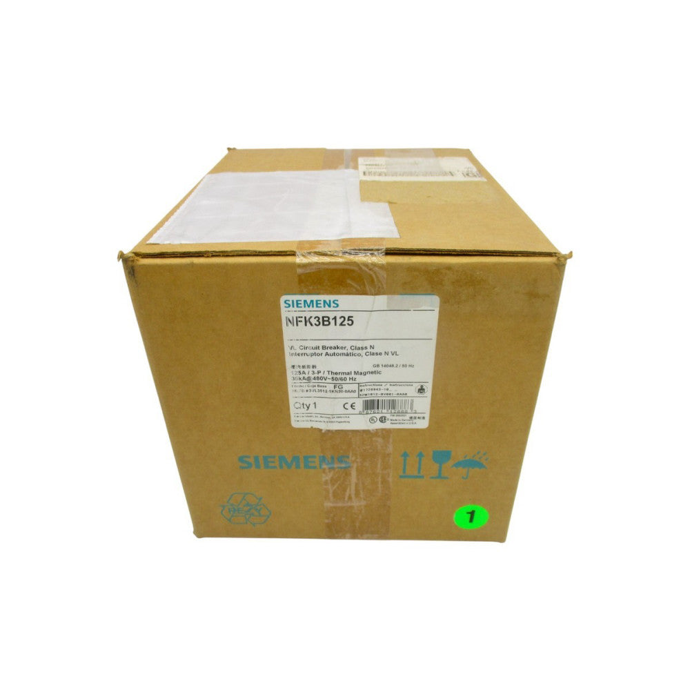 SIEMENS NFK3B125 3VL3512-1KN30-0AA0 480V 125A NSFS