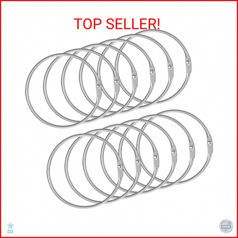 Pawfly Loose Leaf Binder Rings 2 Inch Smooth Steel Book Rings for Index Cards Fl