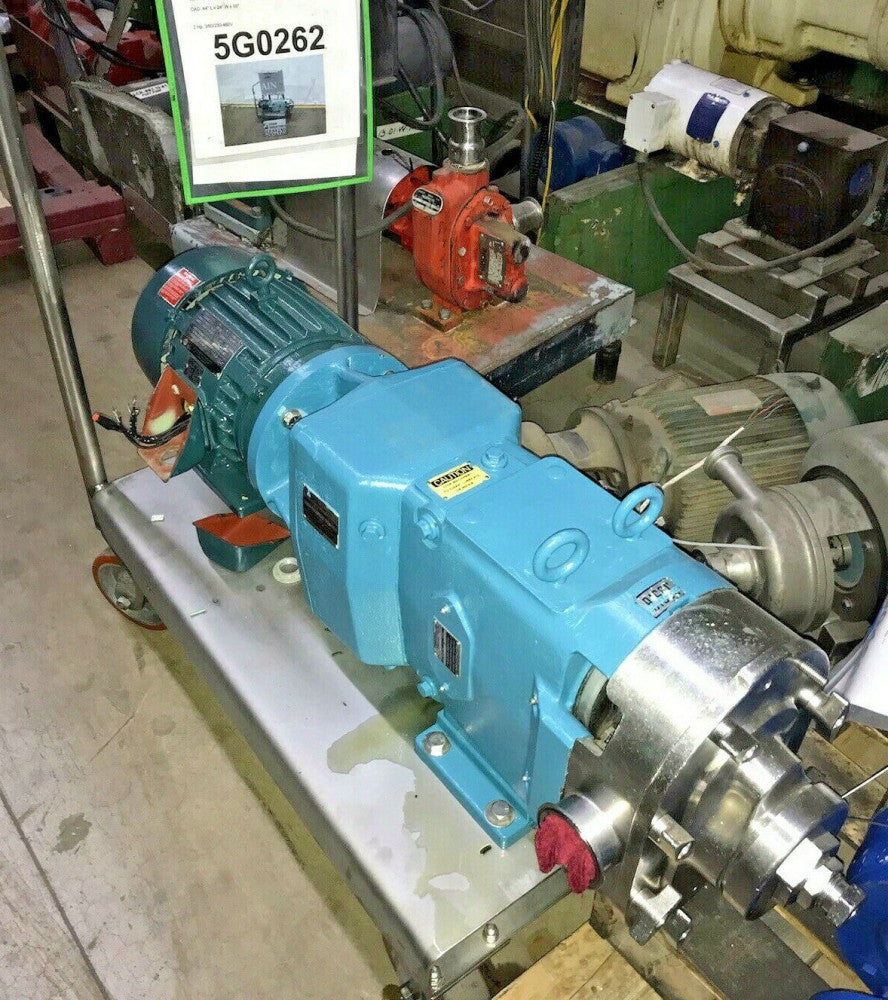 WAUKESHA 60 S/S POSITIVE DISPLACEMENT PUMP, 2HP, with S/S Cart