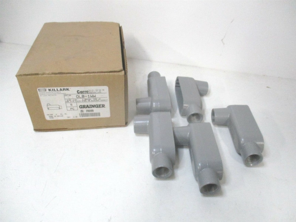 Hubbell (OLB-1) 2" x 3" x 5" Aluminum Threaded Conduit Outlet Body - Lot of 5