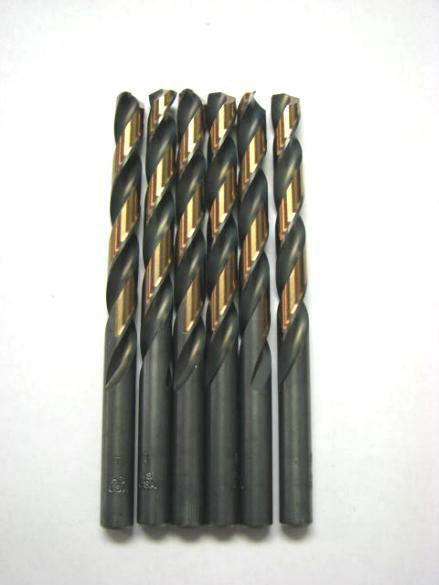 5 Piece Letter T x 3-1/2 x 4-7/8" HSS Black & Gold RH 135° Jobber Drills - Qty 5