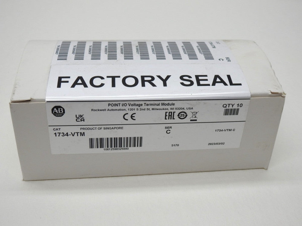 Box of 10 *2023* NEW Allen Bradley 1734-VTM I/O Voltage Terminal Module SEALED!