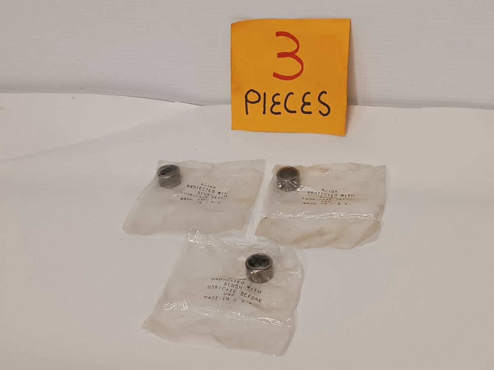 Lot of 3 Unbranded B-108 Drawn Cup Needle Roller Bearing, Open Ends