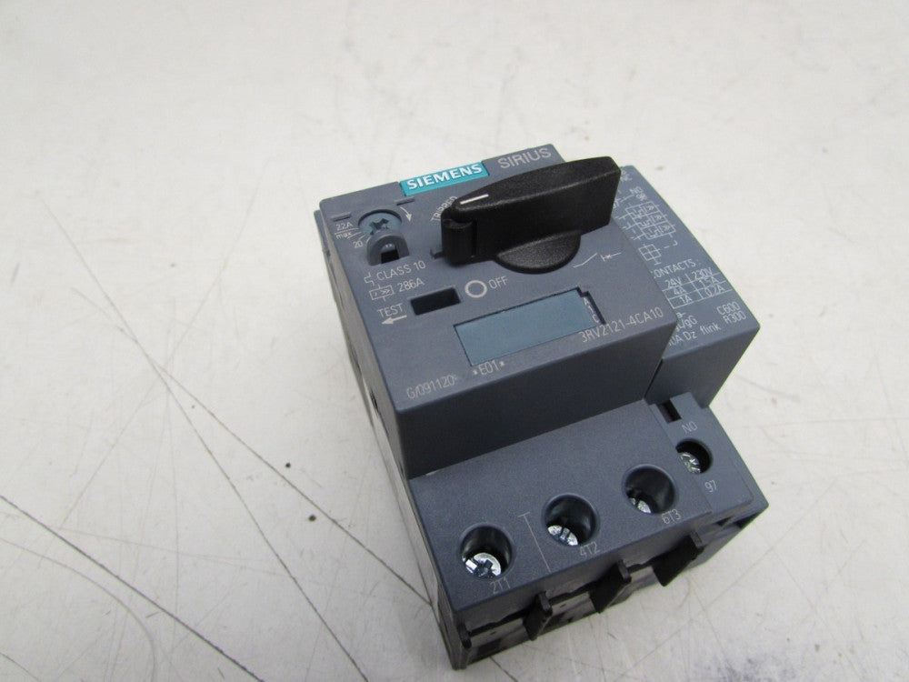 SIEMENS 3RV2121-4CA10 SIRIUS MANUAL MOTOR STARTER 600V 22FLA MAX NICE USED M/O