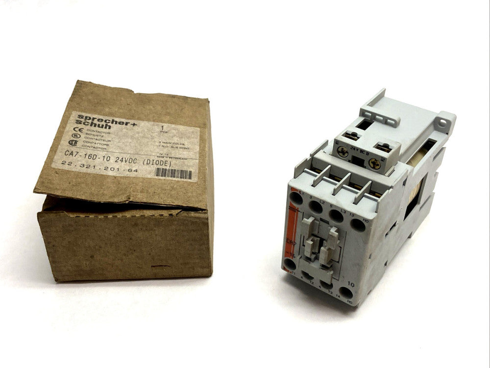 Sprecher+Schuh CA7-16D-10 Contactor 3-Pole 1 N.O. Aux Contact 24VDC Coil