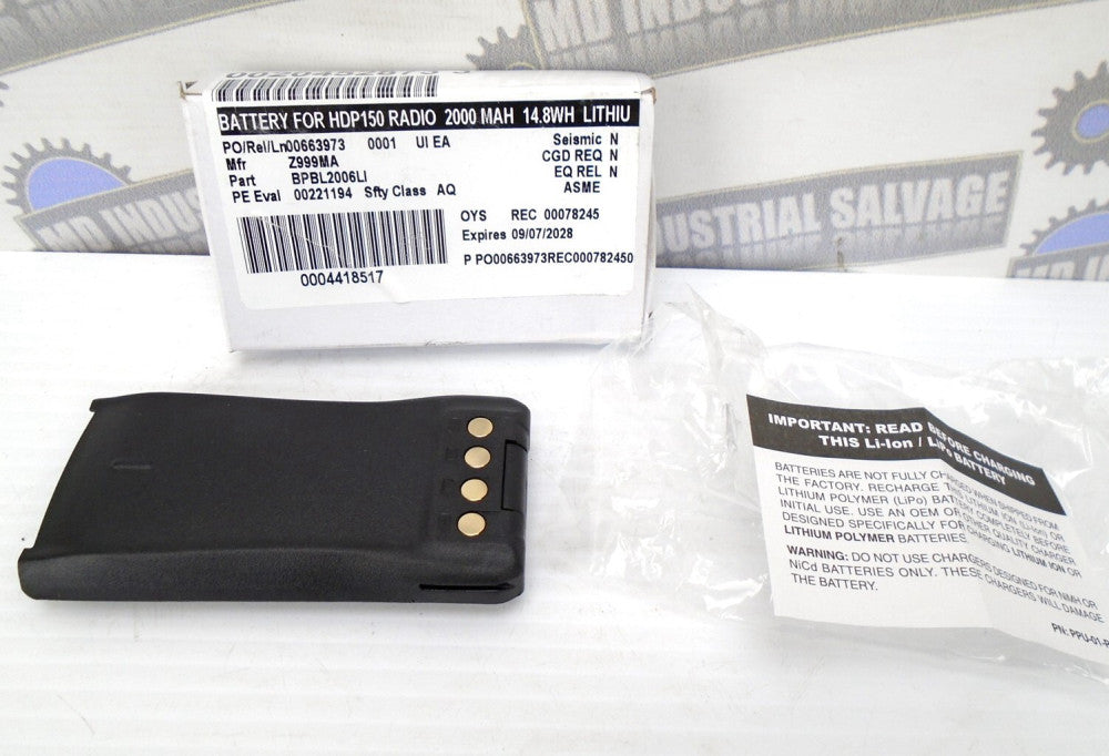 NEW RADIO BATTERY - BPBL2006LI - Panasonic NCA653864 or equivalent (NEW in BOX)
