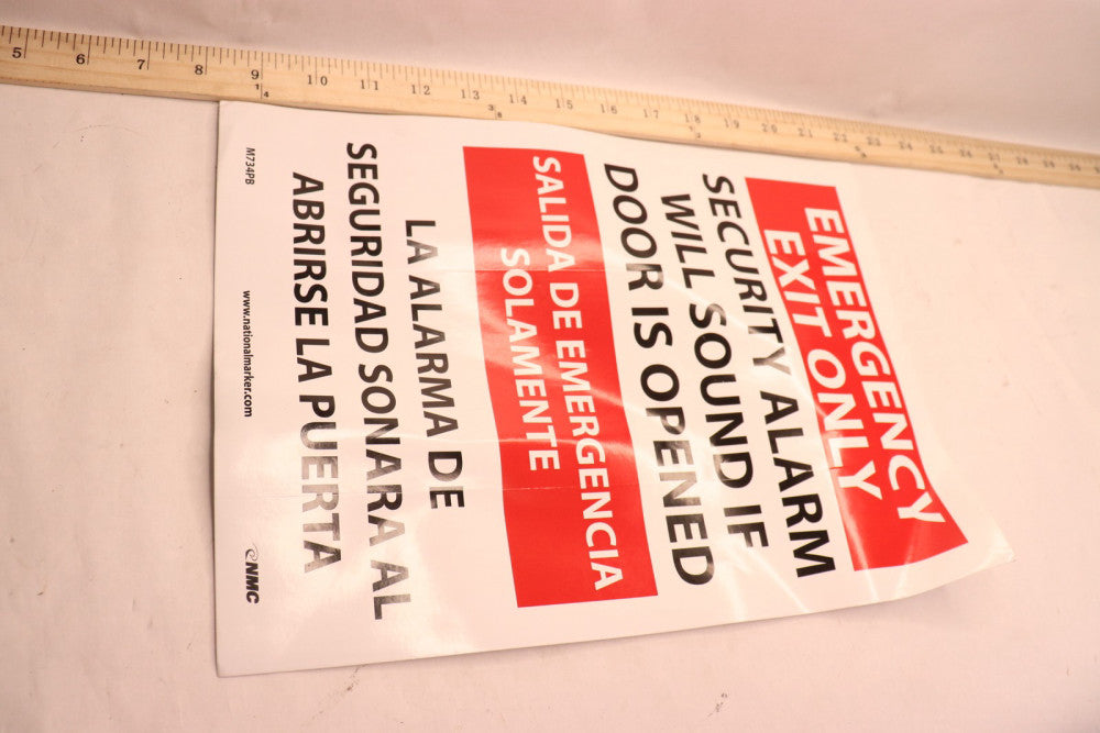 NMC Emergency Exit Sign in English, Spanish Vinyl 14" x 10" M734PB