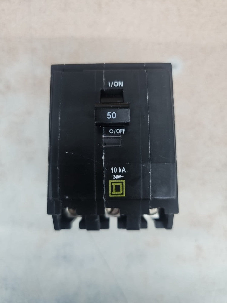 SQUARE D 50 Amp Circuit Breaker Bolt-On 50 Amp 3 Pole 240 Volt QOB350 NNB