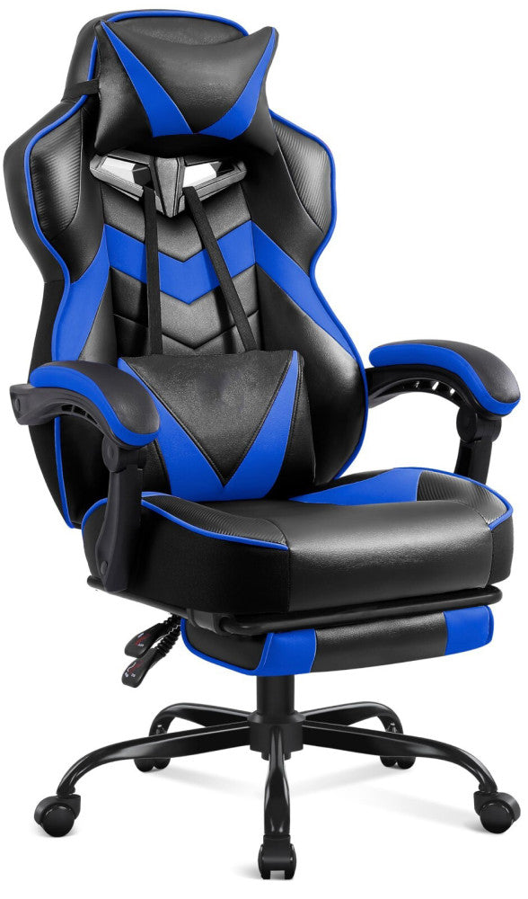 Office Ergonomic Gaming Chair with Footrest Adults PU Leather PC Computer Chair