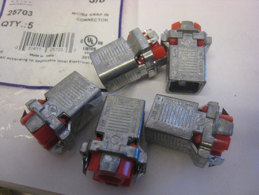 5 piece   bag  3/8" Snap Connector, No  25703,  Halex (Adalet)