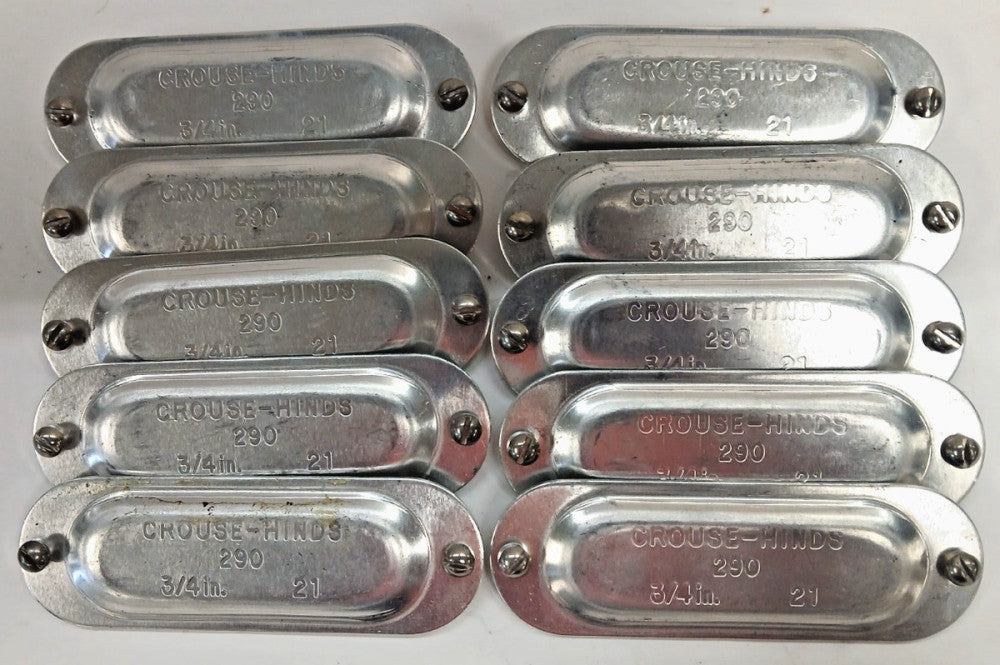 CROUSE-HINDS 290 3/4 IN. 21 SCREW IN CONDUIT OUTLET BODY COVERS  LOT OF 10