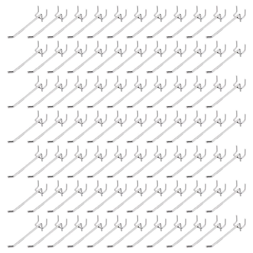 100 Pack 4 Inch Stainless Steel Pegboard Hooks for 1/8 Pegboards Garage