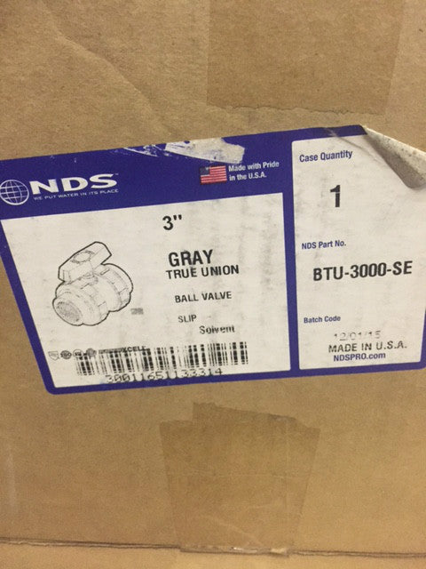 NDS BTU-3000-SE 3" Slip Blocked True Union with EPDM Rings (NEW)