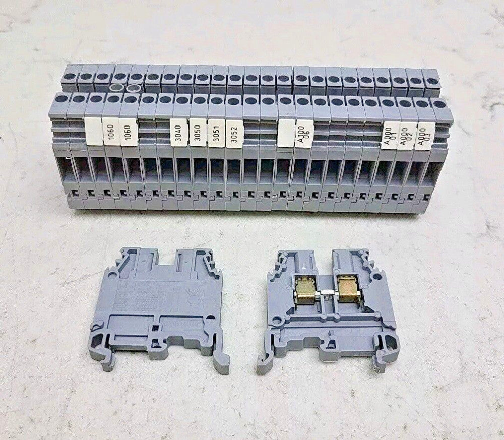 25 Pack Entrelec M 4/6 5116 Grey Terminal Block Reg Nr 1502 800VAC/DC 4mm²