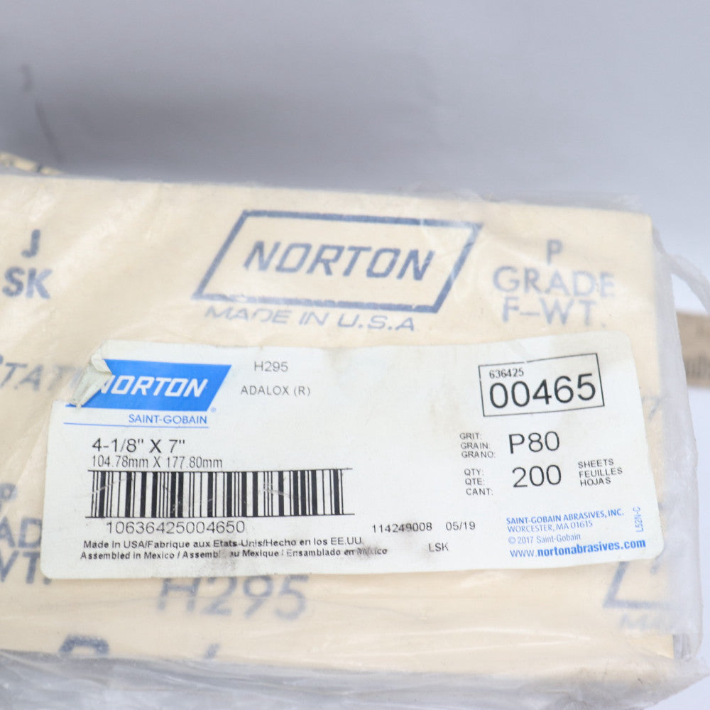 (200-Pk) Norton Sanding Sheet P80 4-1/8" x 7"