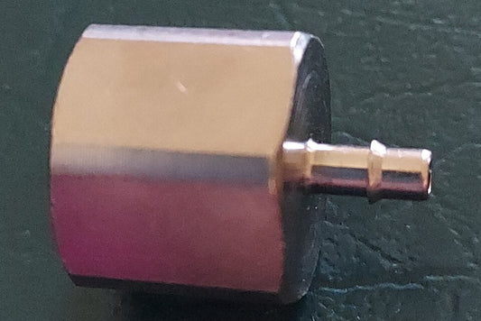 2KHU2 - Barbed Tube Fitting. Straight Female Connector: Nickel Plated Brass