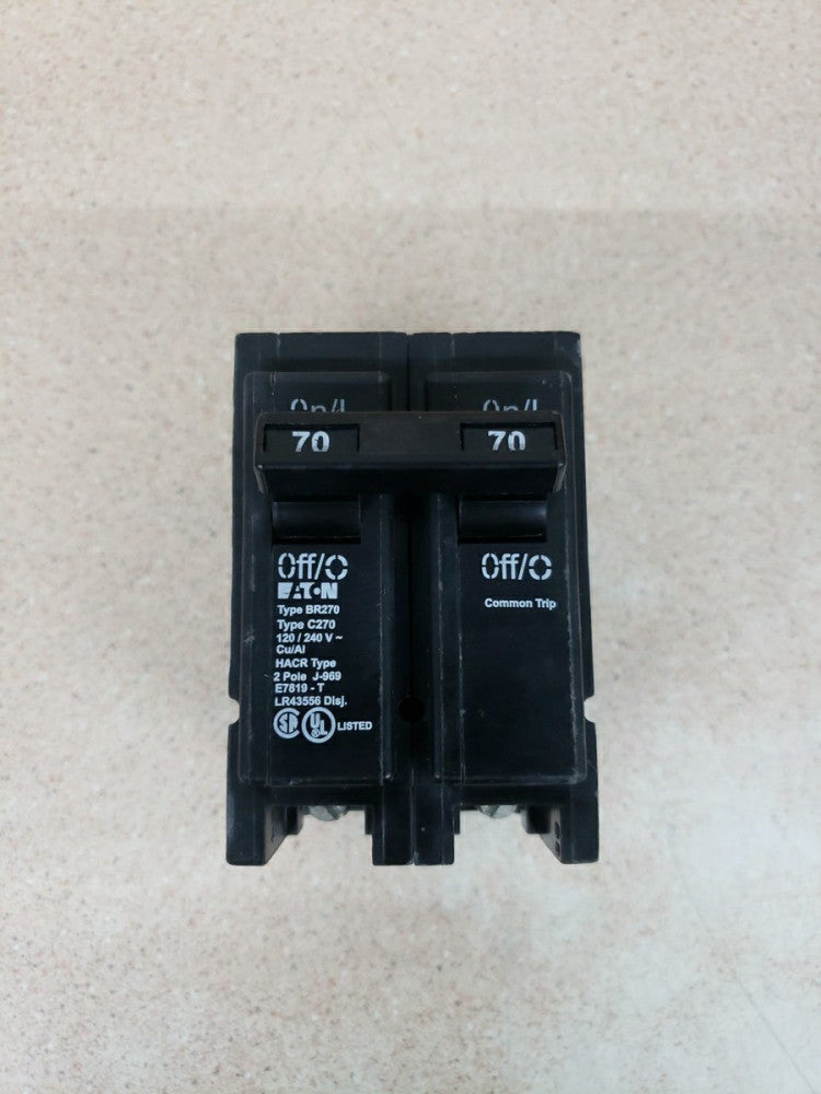1) New Take Out Eaton BR270 Circuit Breaker 70A 240V 2 Pole