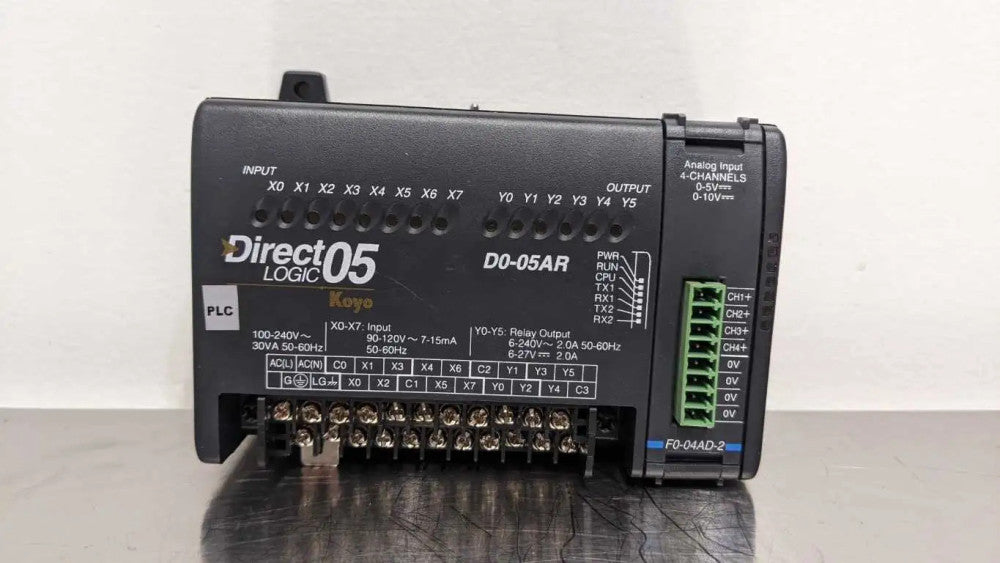 Direct Logic D0-05AR PLC 100-240VAC 30 VA with F0-04AD-2 Input Module Koyo DO-05