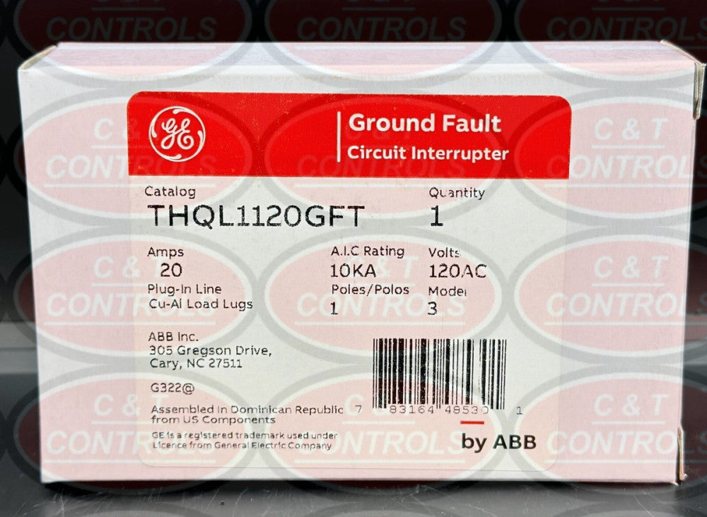 GE THQL1120GFT 1P 20A Plug In Ground Fault Circuit Breaker New In Box USA Stock