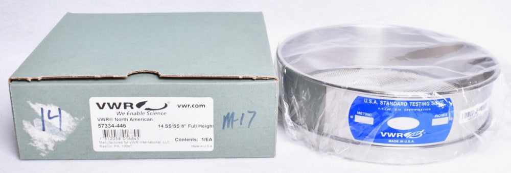 VWR 14 SS/SS 8" Stainless Steel Full Height Test Sieve  57334-446
