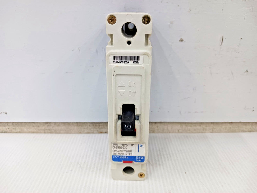 Westinghouse 30 Amp Bolt-On Circuit Breaker 1 Pole 277 VAC / 125 VDC EHD1030