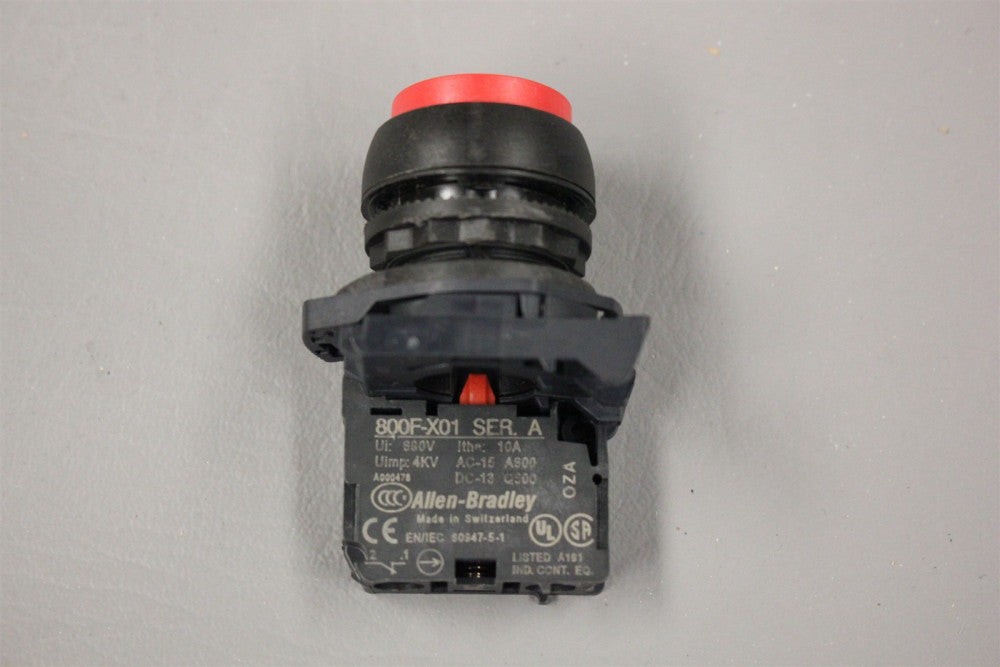 ALLEN BRADLEY MOMENTARY PUSHBUTTON 800F-X01 SER A