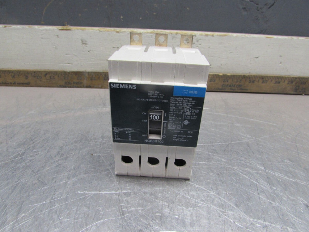 SIEMENS NGB3B100 ,CIRCUIT BREAKER,  3P-100 AMP /480V  GOOD TAKEOUT! MAKE OFFER!