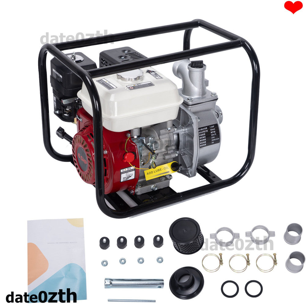 6.5 HP 4-Stroke Gas-Powered Water Transfer Pump 2" 212CC 158GPM Semi-Trash Pump