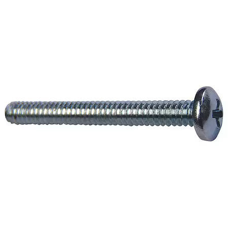 Zoro Select U24211.019.0051 #10-32 X 1/2 In Phillips Round Machine Screw, Zinc