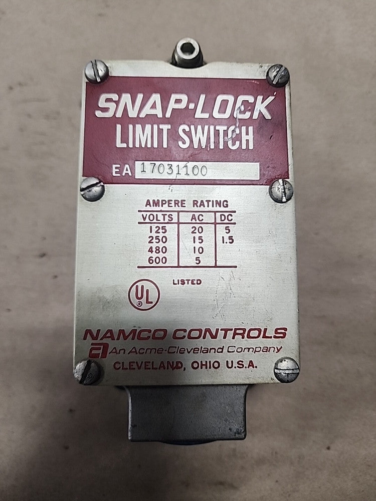Namco EA170-31100 Snap-lock Limit Switch 125/250/480/600v-ac 125/250v-dc