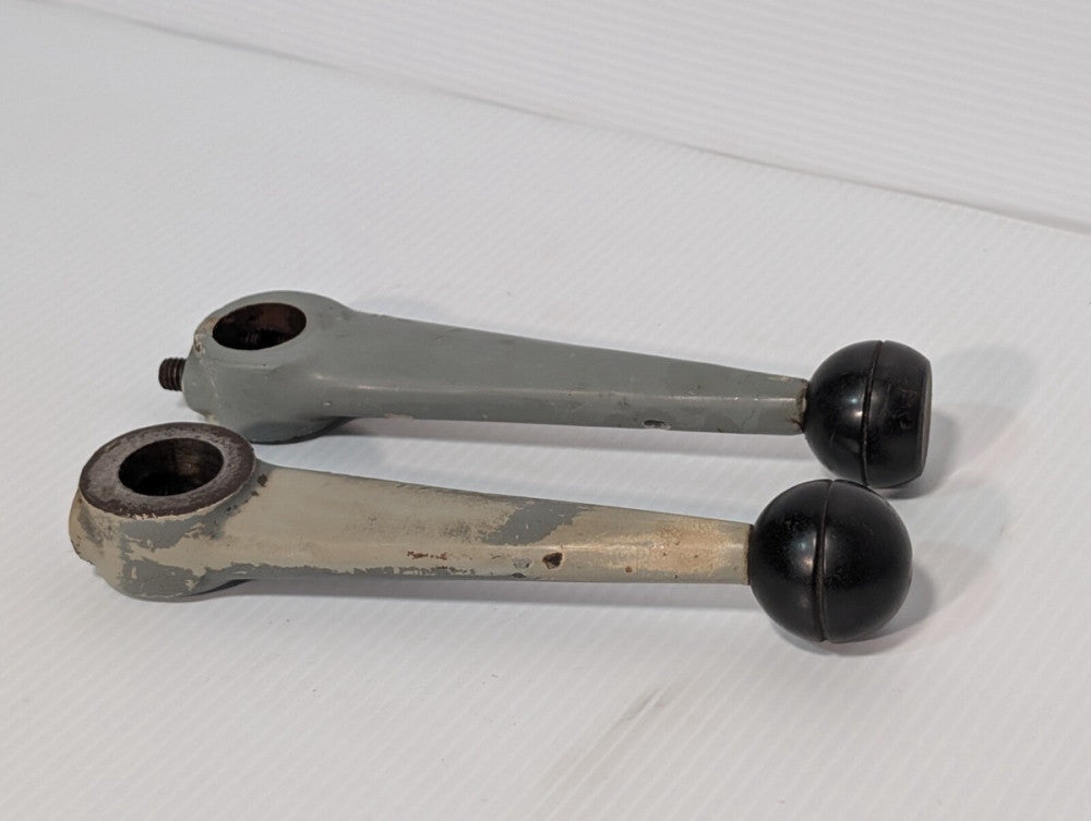 Lot of 2 Cross Arm Brake Handles w/ Polycarbonate Ball Grips 8" length, 1" bore