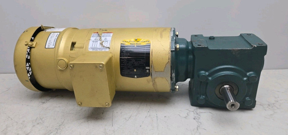 Baldor VEBM3546 Electric Brake Motor  1 Hp 3 Ph w/ Dodge 20Q07R56 Reducer 7.5:1