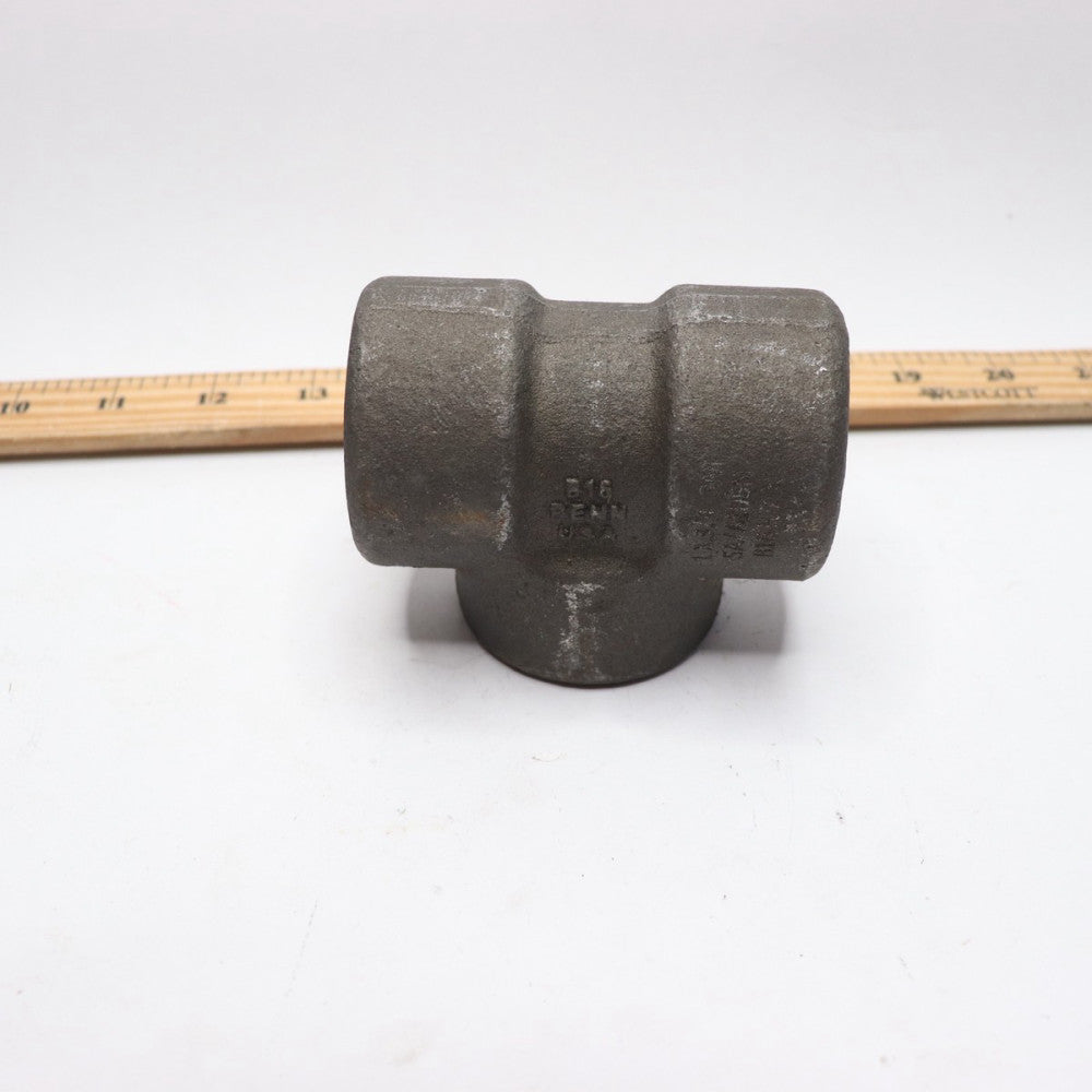 Penn Threaded Forged Reducing Tee Steel  #1 x 1" x 3/4"