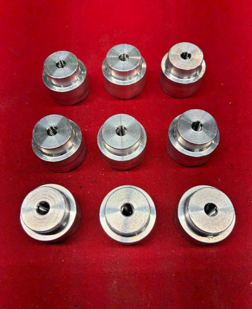 UNBRANDED STAINLESS STEEL BUSHINGS OVERALL DIAMETER: 1" HEIGHT: 27/32"(LOT OF 9)
