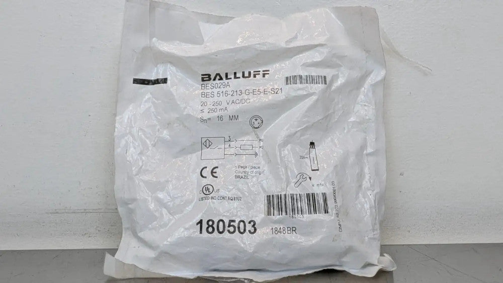 Balluff BES029A Proximity Sensor BES 516-213-G-E5-E-S21 16mm 20-250V AC/DC 250mA