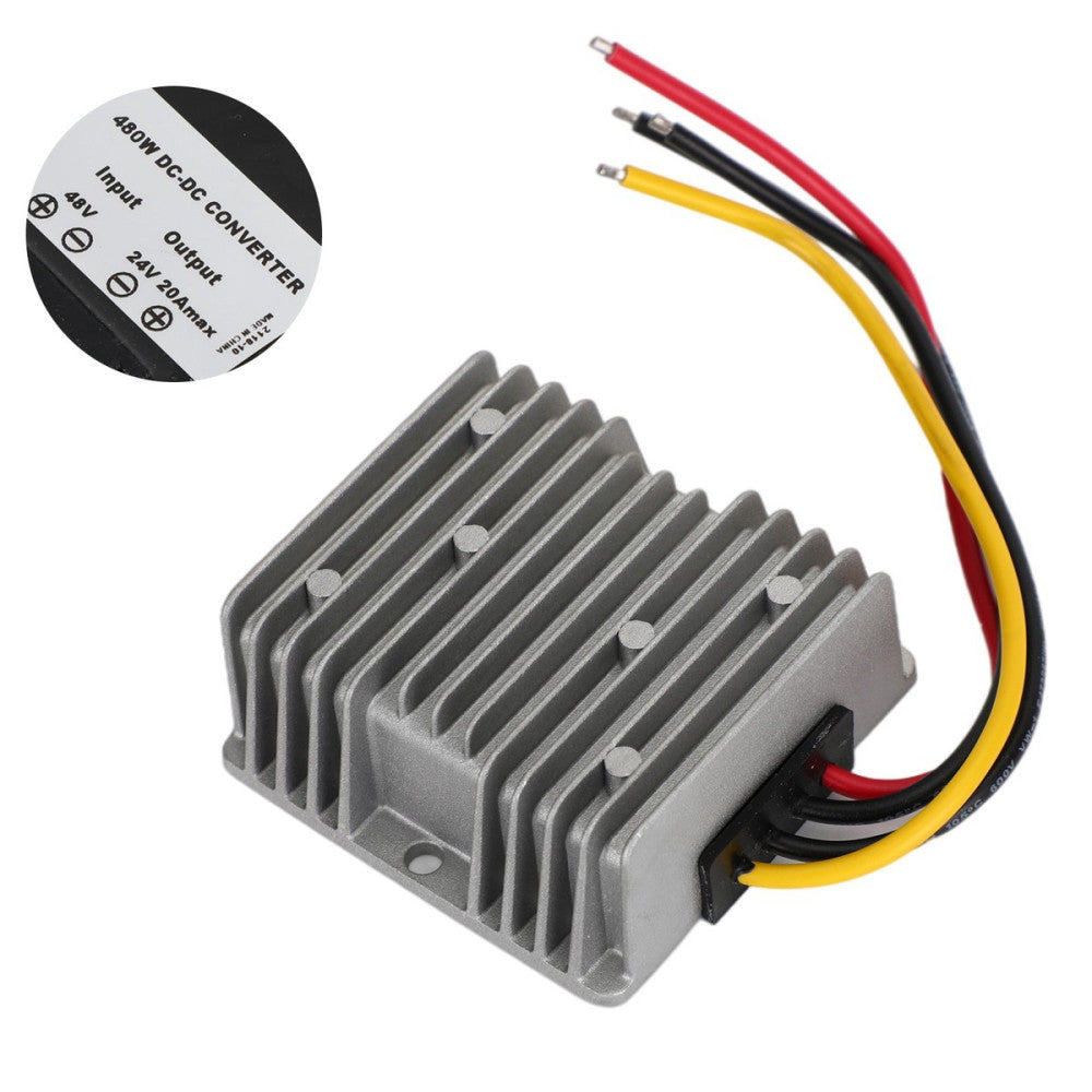 WaterProof 36V/48V to 24V 20A 480W Step Down DC/DC Power Converter Regulator.