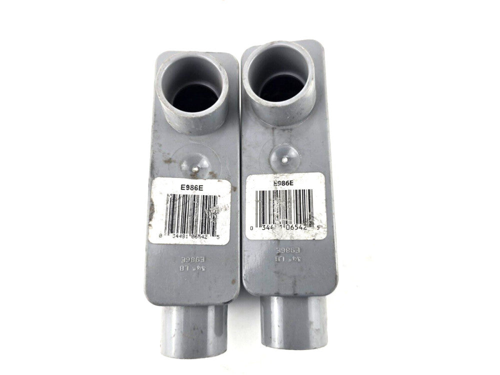 2pcs NOS Carlon E986E 3/4" Access Type LB PVC Conduit Access Fittings