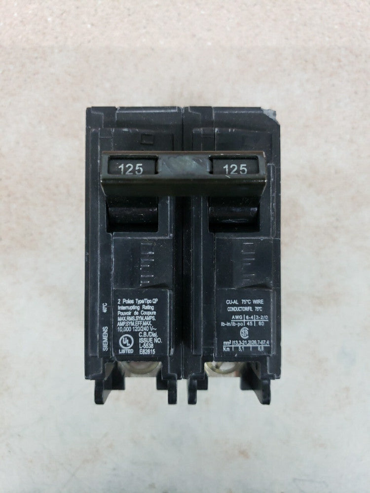 NEW Q2125H 125-Amp Double Pole 22kA Type QPH Circuit Breaker CHIPPED