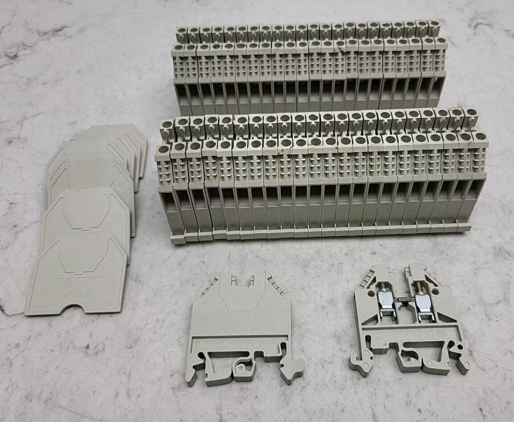 46 Pk Weidmuller WK4/U Terminal Block Connector 2 Position Feed Through 12-22Awg