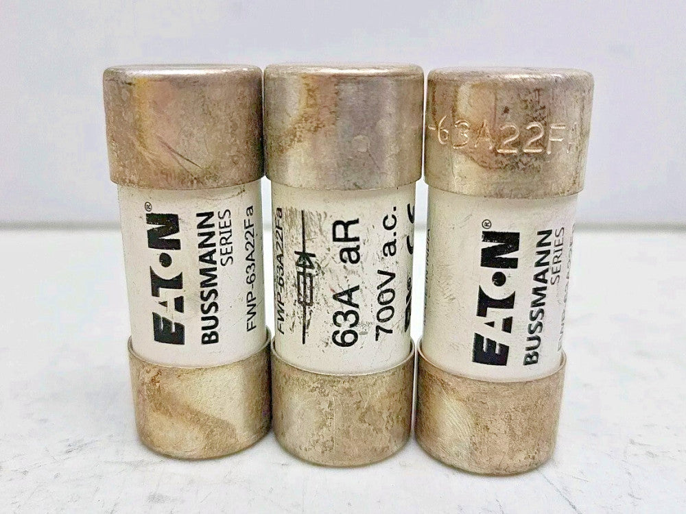 3 Pack Eaton Bussmann FWP-63A22Fa Semiconductor Fuse 63 Amp aR 700 Vac Fast Acti