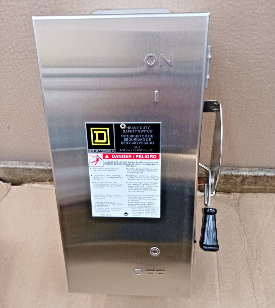 New Square D H361DS 30A Fusible SS Safety Disconnect Switch 600 Vac-Vdc Nema 4x
