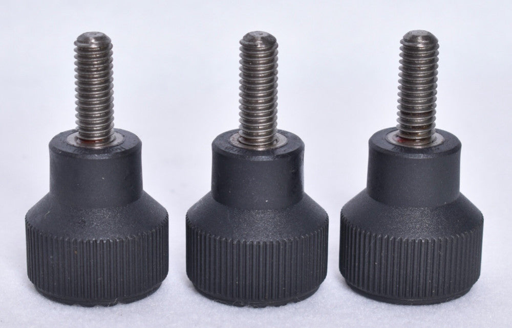 3 Count Kipp Novogrip Knurled Knobs Plastic Head 3/8" x 1" Shank 1-1/4" Head