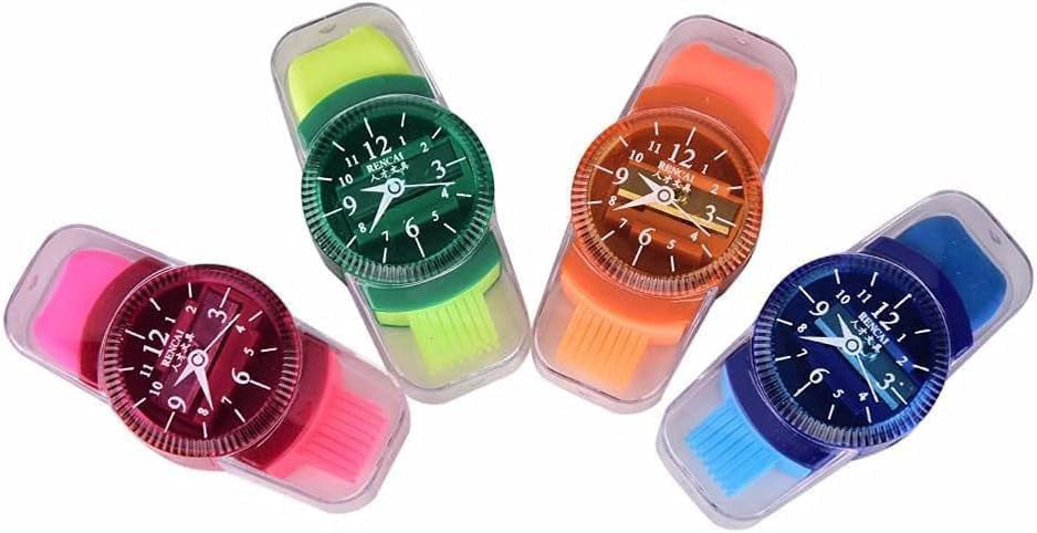 3 in 1 Pencil Sharpener, Watch Shape Pencil Sharpener Cute Pencil Cutter for Off