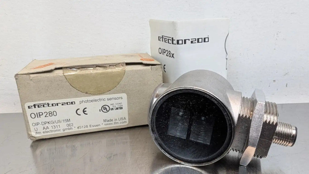IFM Efector OIP280 Retro-Reflective Sensor OIP-DPKG/US/15M 0.1-15m 10-30VDC 20mA