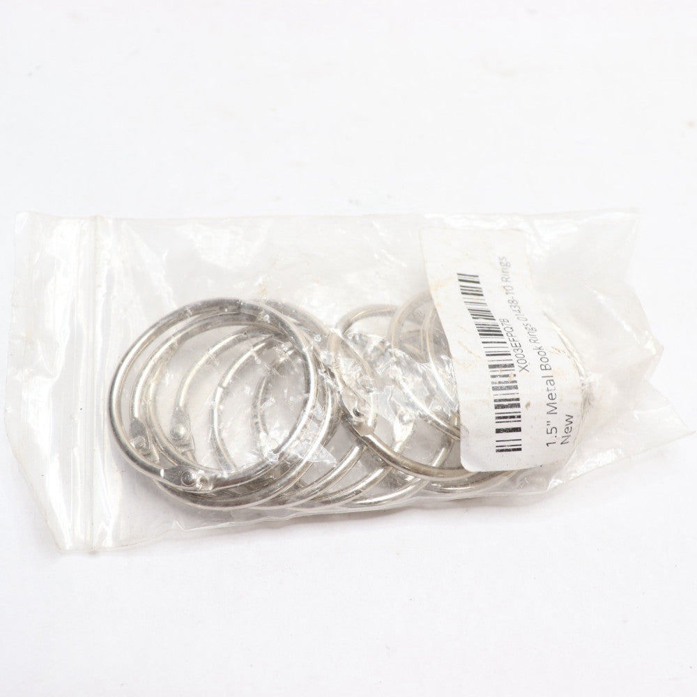 (10-Pk) Book Rings Metal 1.5" 01438-10