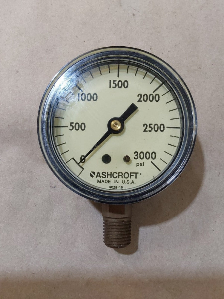 Ashcroft, Pressure Gauge, 0-3000 PSI, 9028-18 