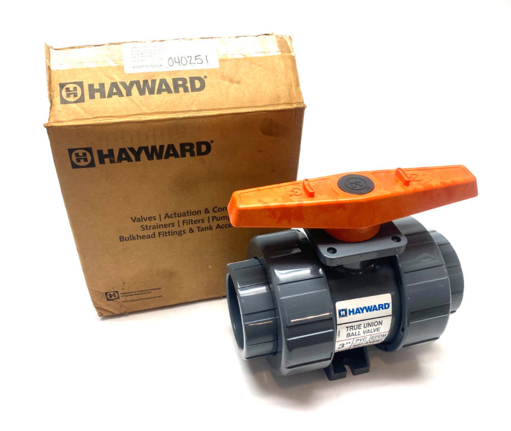 Hayward TBH1300A0SE0000 True Union 3" Ball Valve, EDPM Seals, Socket Ends